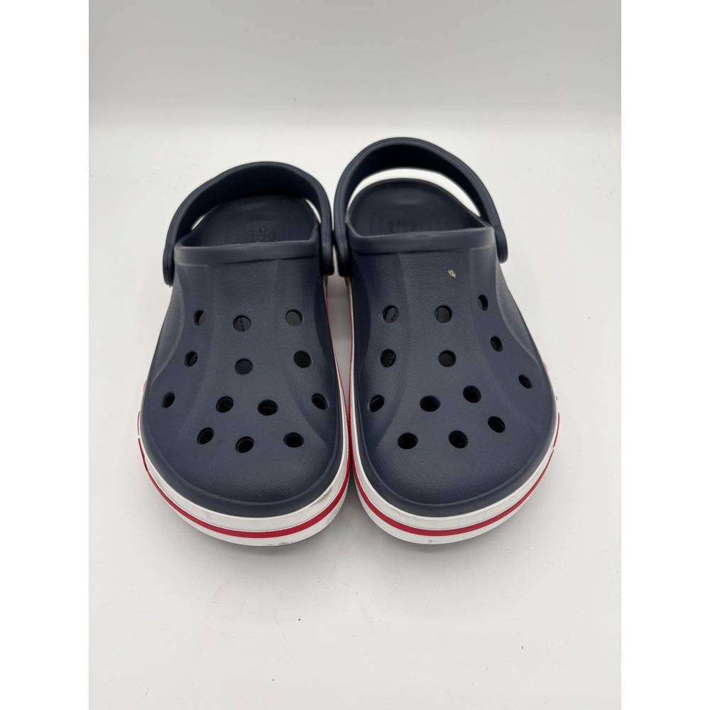 Crocs Crocband Clogs Navy Blue Red White Stripe Mens 7 Womens 9 Slip On Shoes